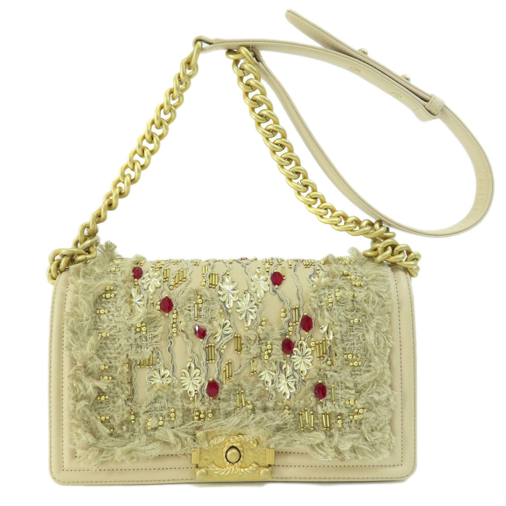 CHANEL Boy  Bijou Shoulder Bag Calf Women's