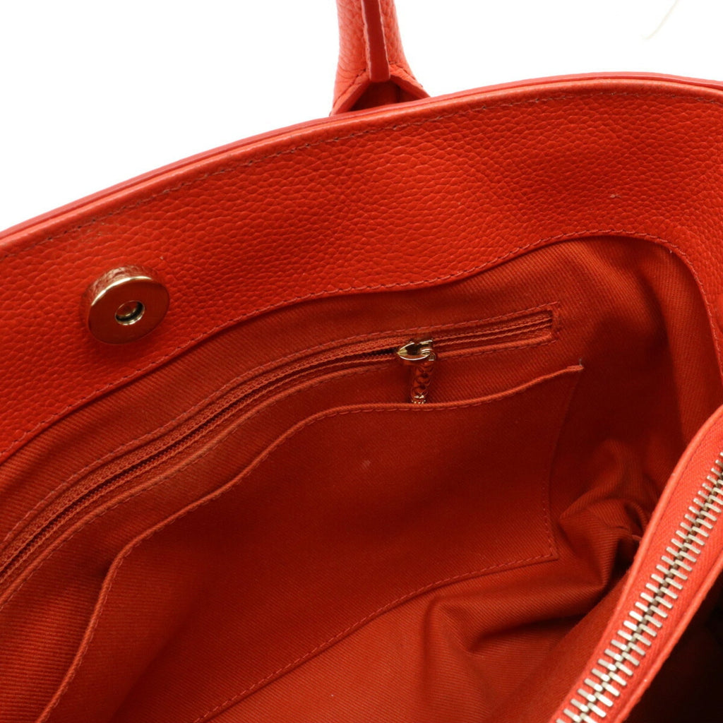 CHANEL Neo Executive Line Coco Mark Handbag Shoulder Bag Caviar Skin Leather Orange A69930
