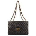 CHANEL chain matelasse shoulder bag lambskin black ladies