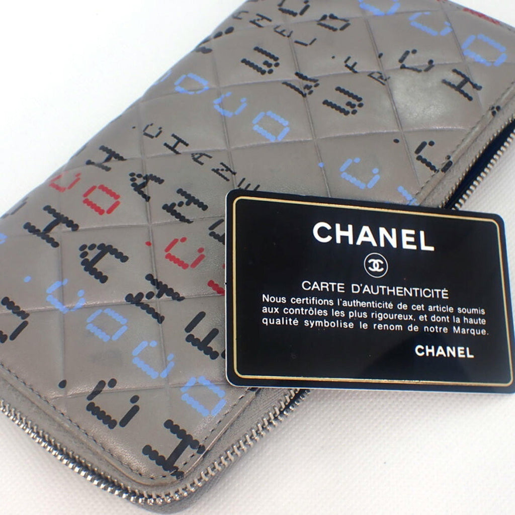 CHANEL Cambon matelasse here mark computer pattern circuit board long wallet