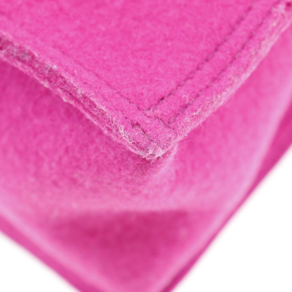 SAINT LAURENT Tote Bag Felt x Leather Pink Ladies