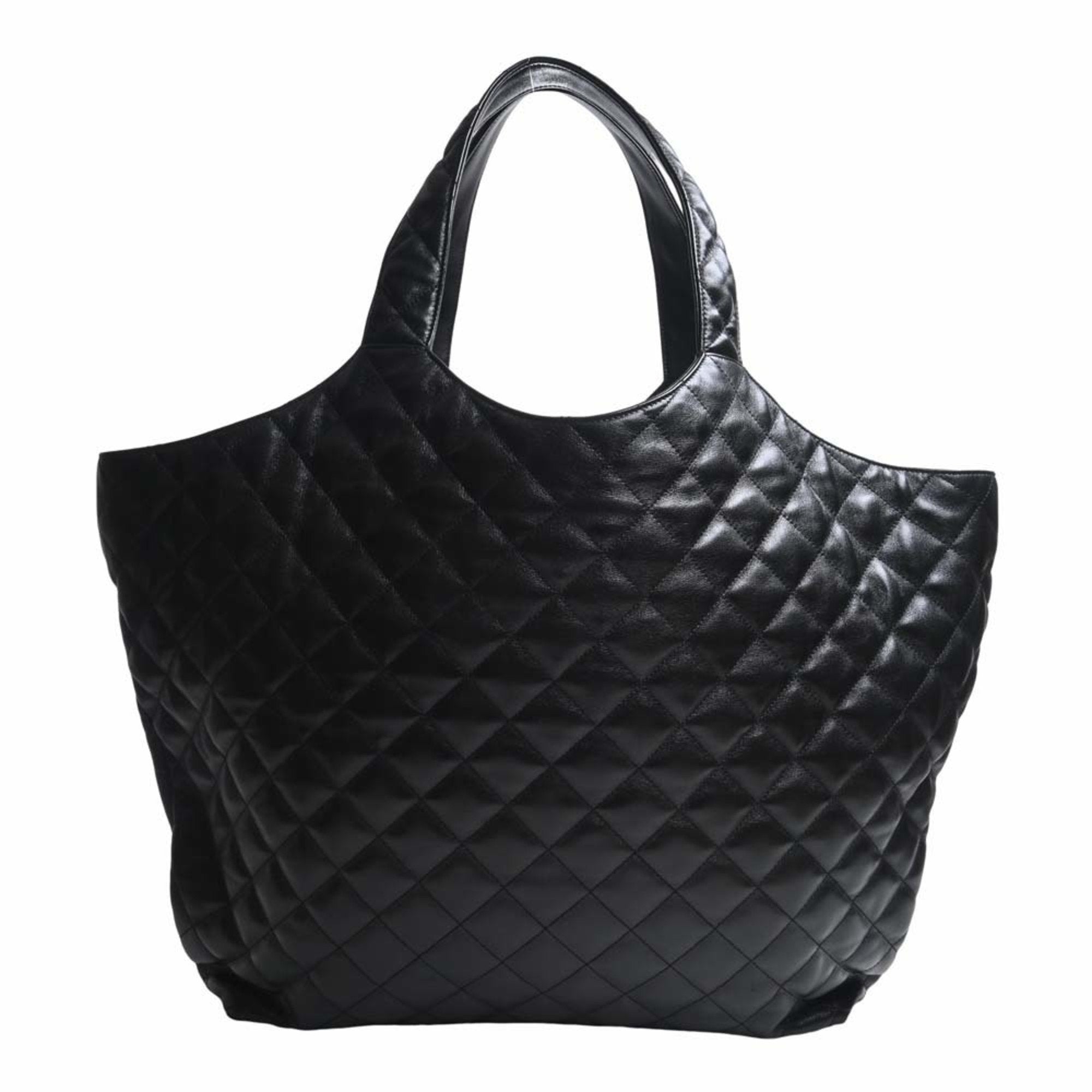 SAINT LAURENT Leather Icar Maxi Bag Tote 698651 Black Ladies