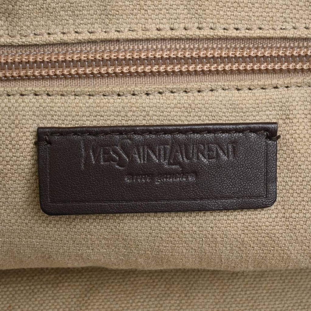 YVES SAINT LAURENT Canvas Tote Bag Beige Women's