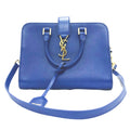 SAINT LAURENT Handbag Shoulder Bag Baby Kabas Leather Blue Ladies 372087