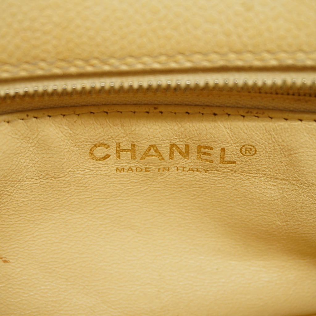 CHANEL[3ae5076]   Shoulder Bag Matelasse Chain Shoulder Caviar Skin Ivory Gold metal
