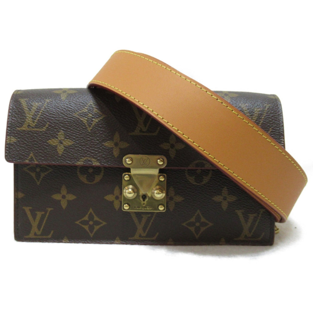 LOUIS VUITTON S lock belt pouch GM waist bag Brown Monogram PVC coated canvas M68550
