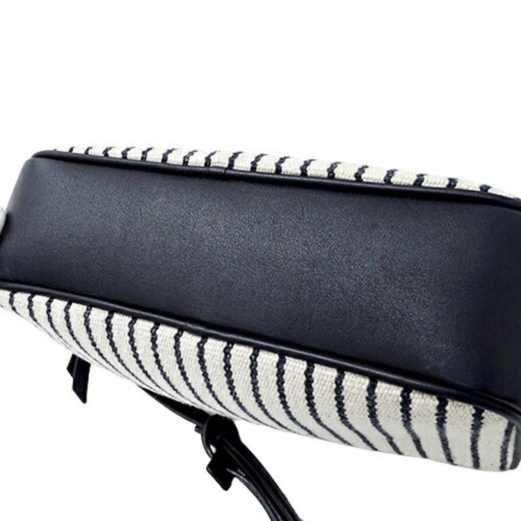 SAINT LAURENT Bag Ladies Shoulder Canvas Leather Lou Camera Black White 612542