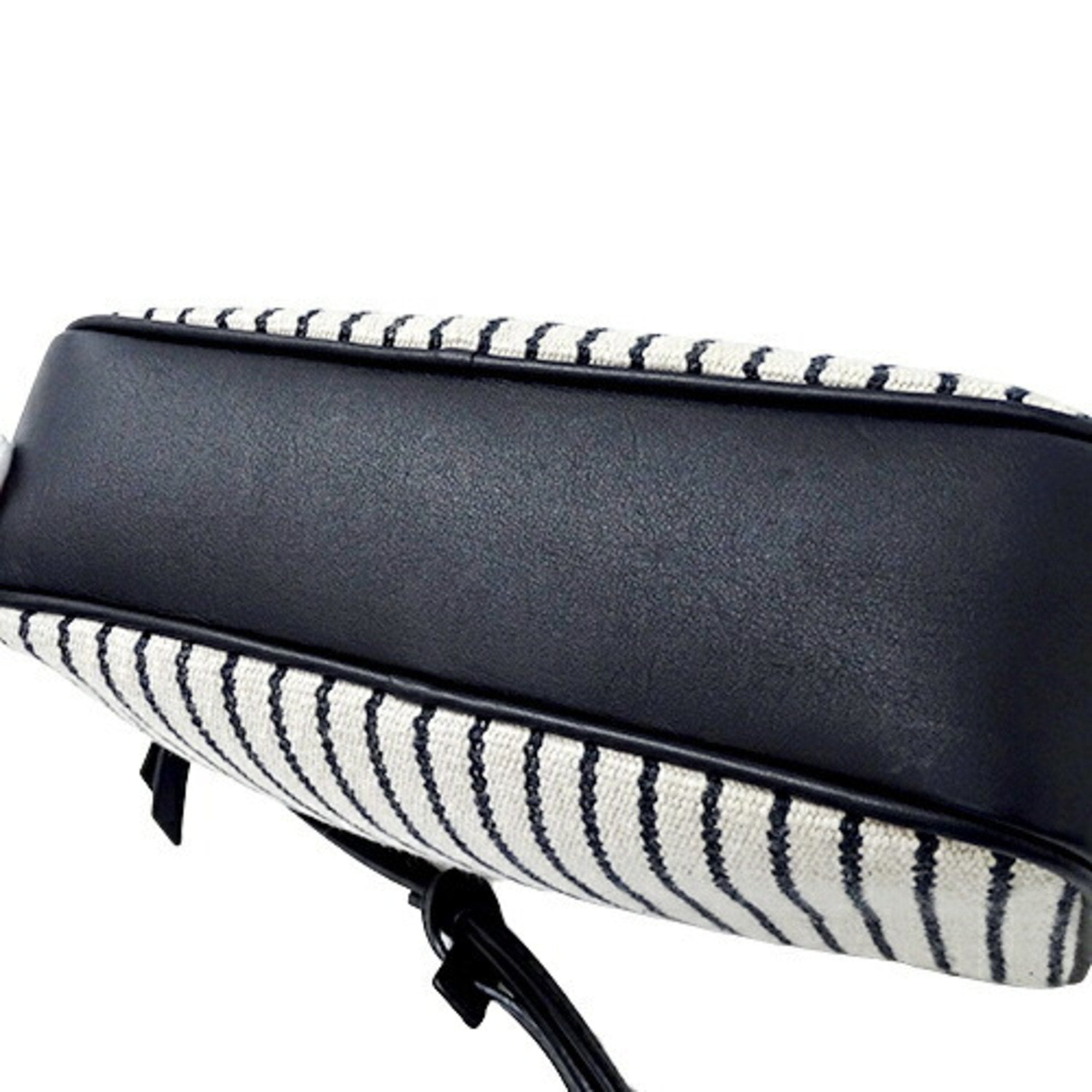 SAINT LAURENT Bag Ladies Shoulder Canvas Leather Lou Camera Black White 612542