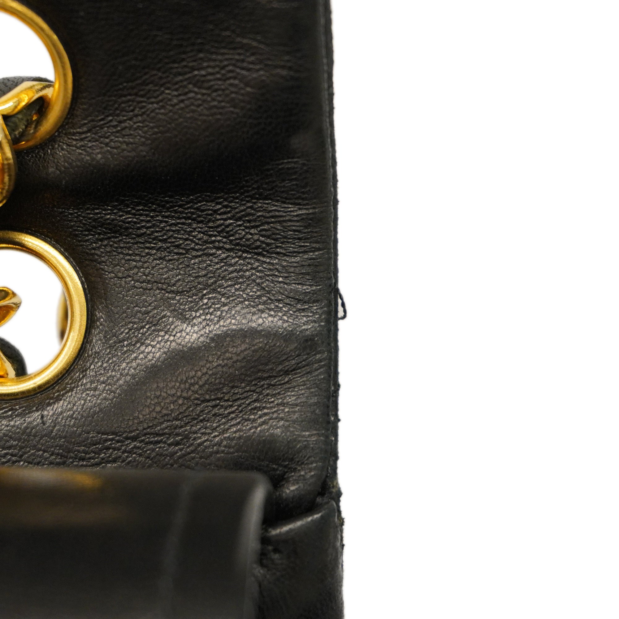 CHANELAuth  Matelasse W Flap W Chain Lambskin Women's Leather Shoulder Bag Black
