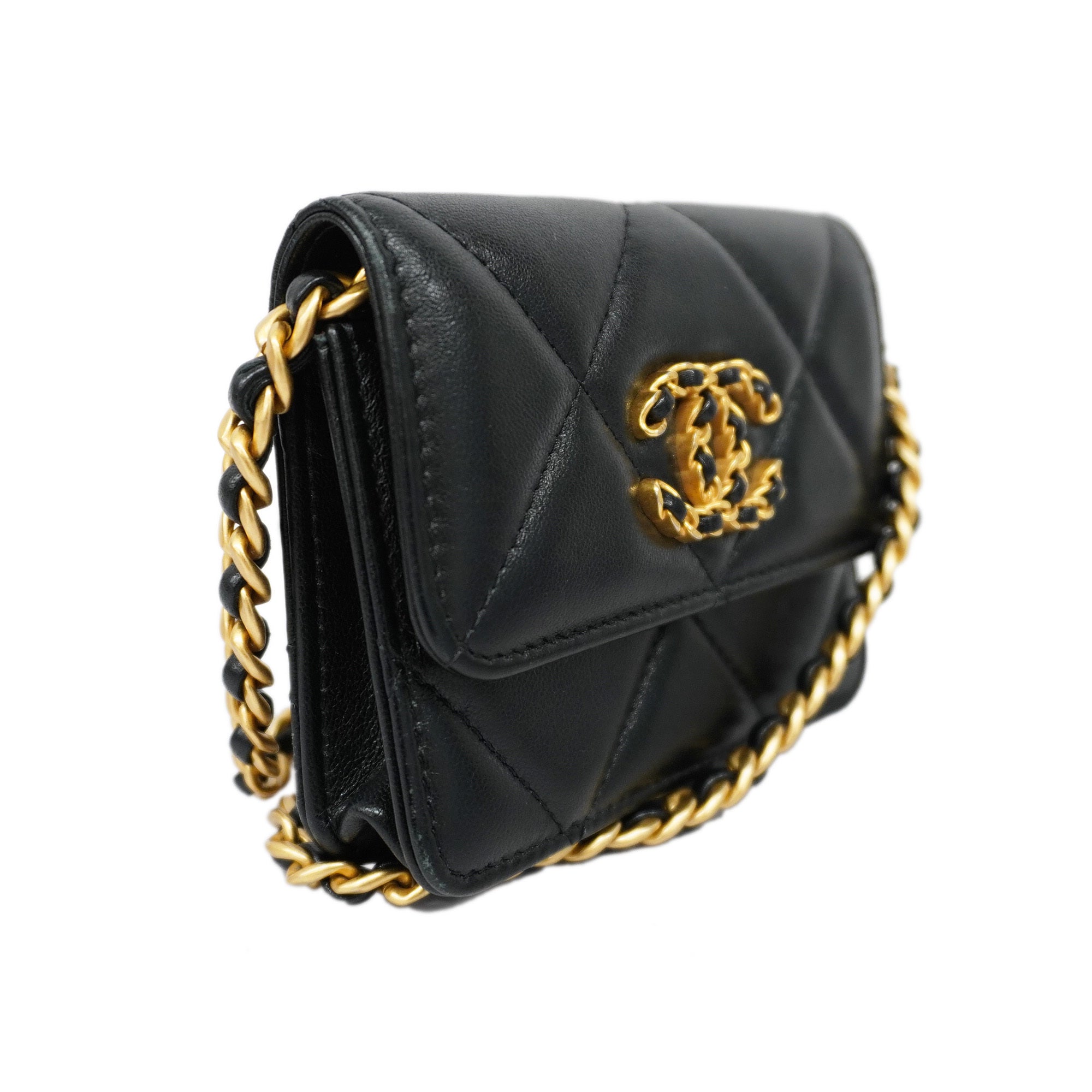 CHANELAuth  Matelasse Chain Shoulder Women's Leather Shoulder Bag Black