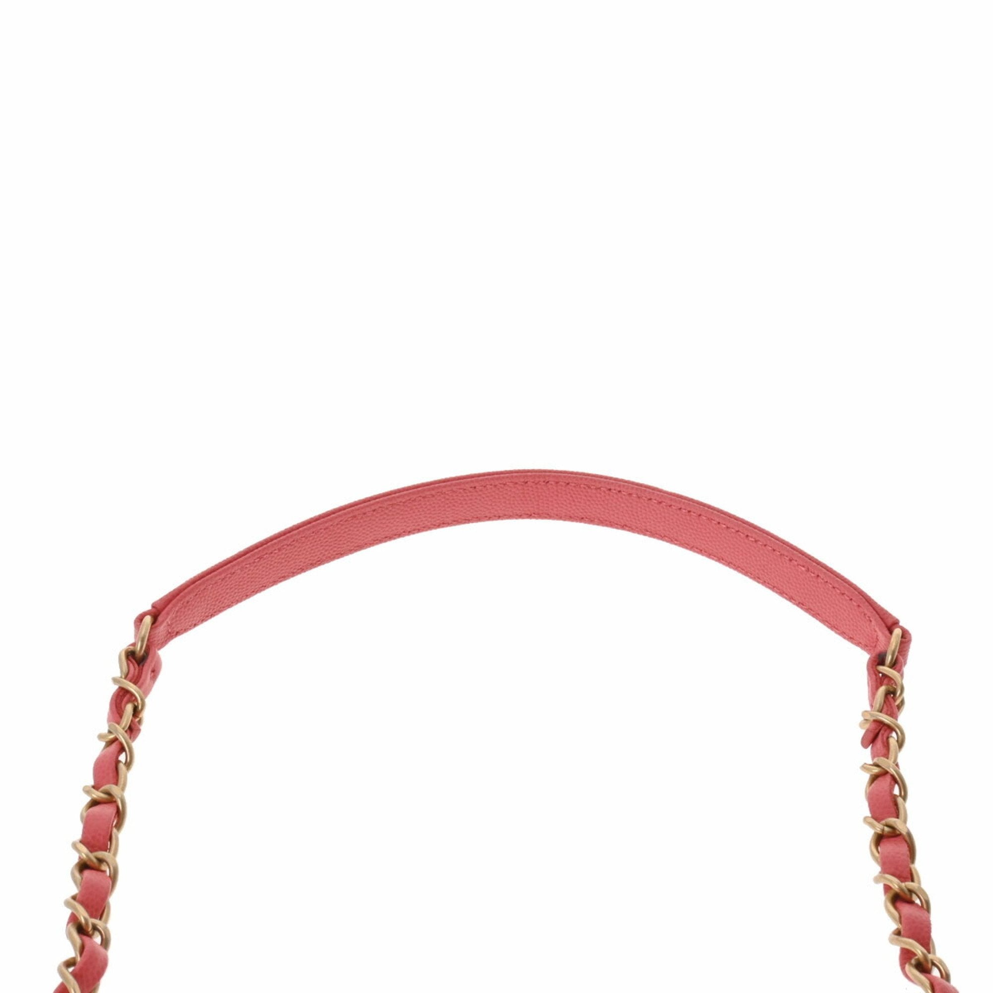 CHANEL Matelasse Coco Handle 28 Pink A92991 Ladies Caviar Skin Bag