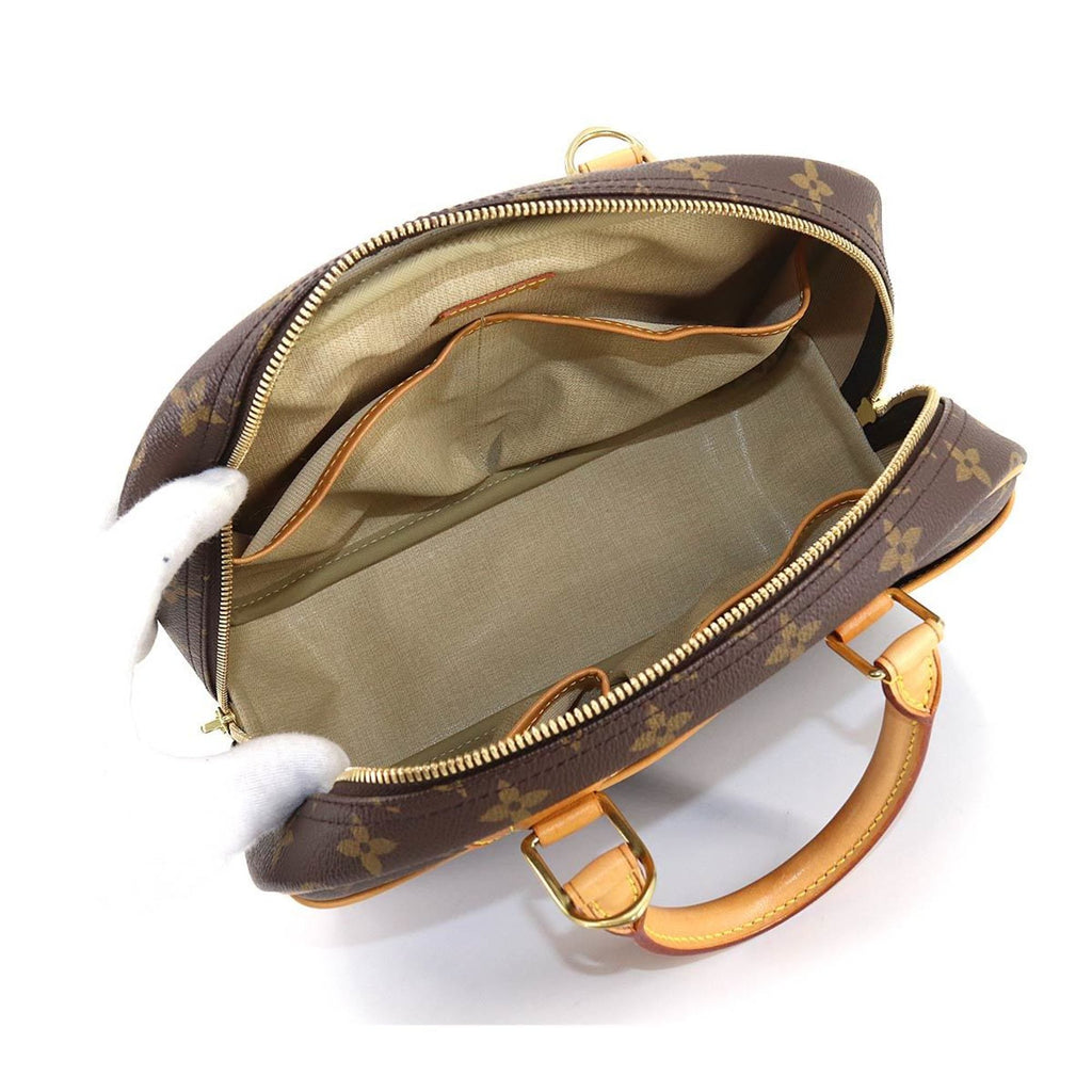 Louis Vuitton Monogram Trouville Hand Bag Brown M42228 Gold Hardware