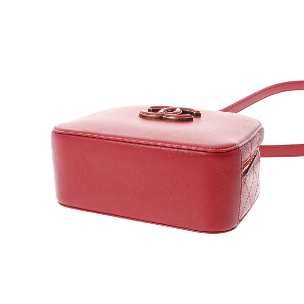 CHANEL handbag red A93463 ladies calf shoulder bag