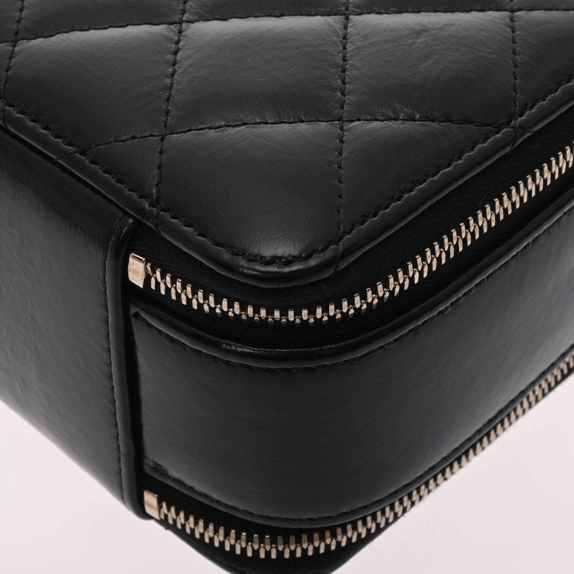 CHANEL Matelasse Small Vanity Shiny Black Ladies Lambskin Bag
