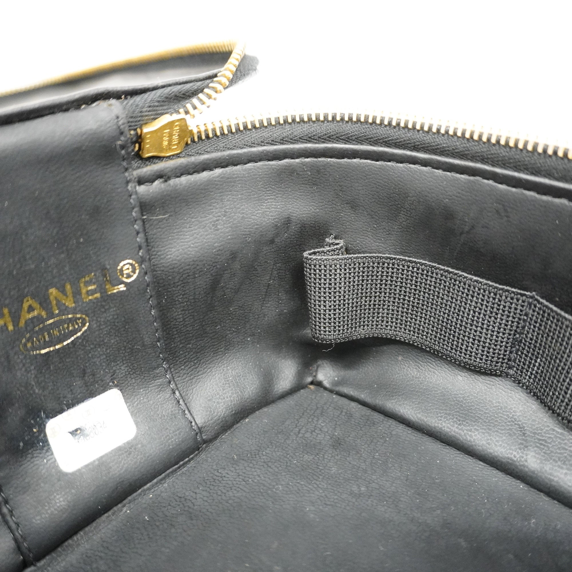 CHANEL  Vanity Bag Women's Caviar Leather Vanity Bag Black