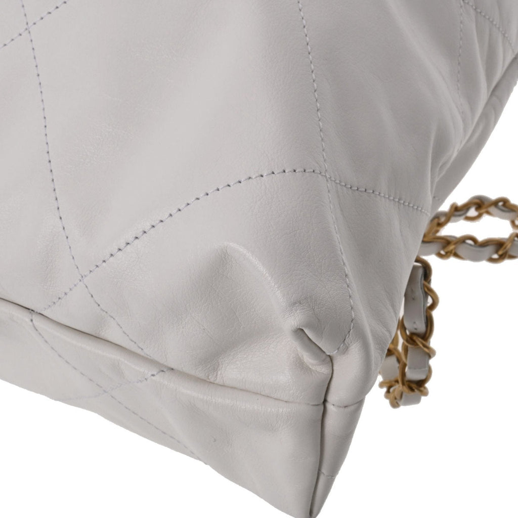 CHANEL 22 Large Backpack White Women's Calf Rucksack/Daypack