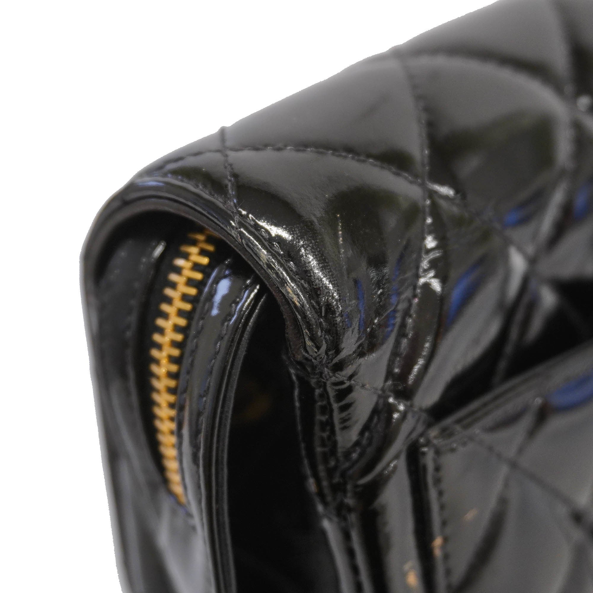 CHANELAuth  Matelasse Rucksack Chain Shoulder Women's Patent Leather Backpack