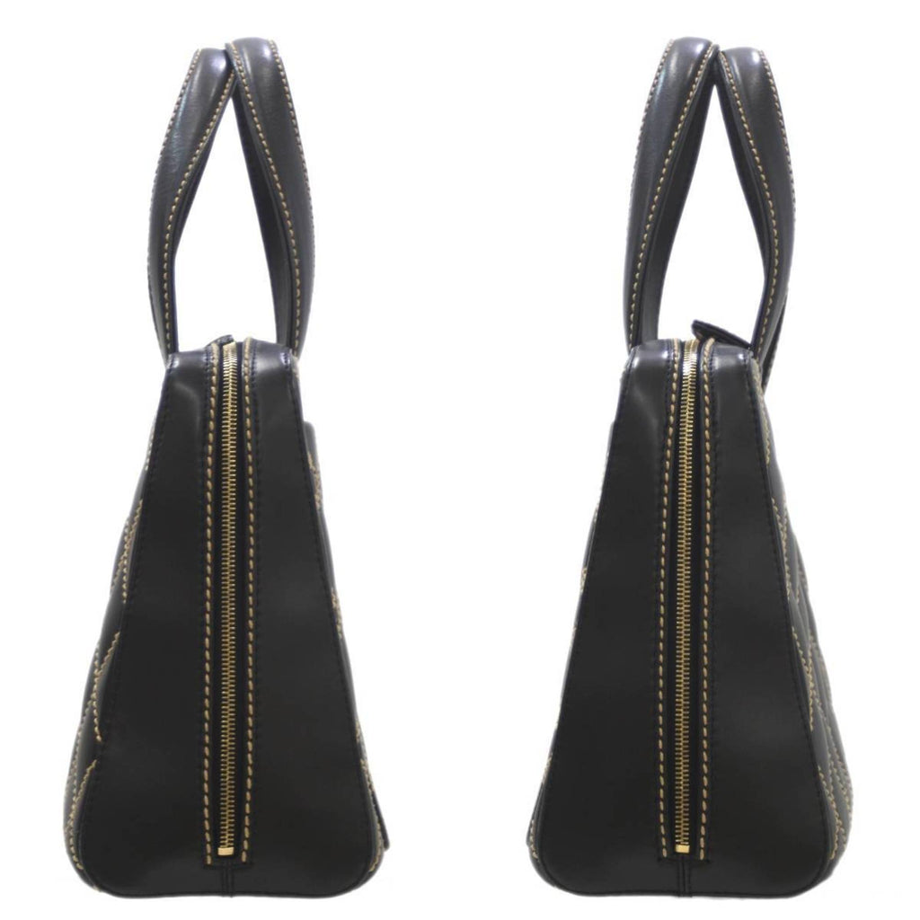 CHANEL Wild Stitch Coco Mark Handbag Leather Black 7687325