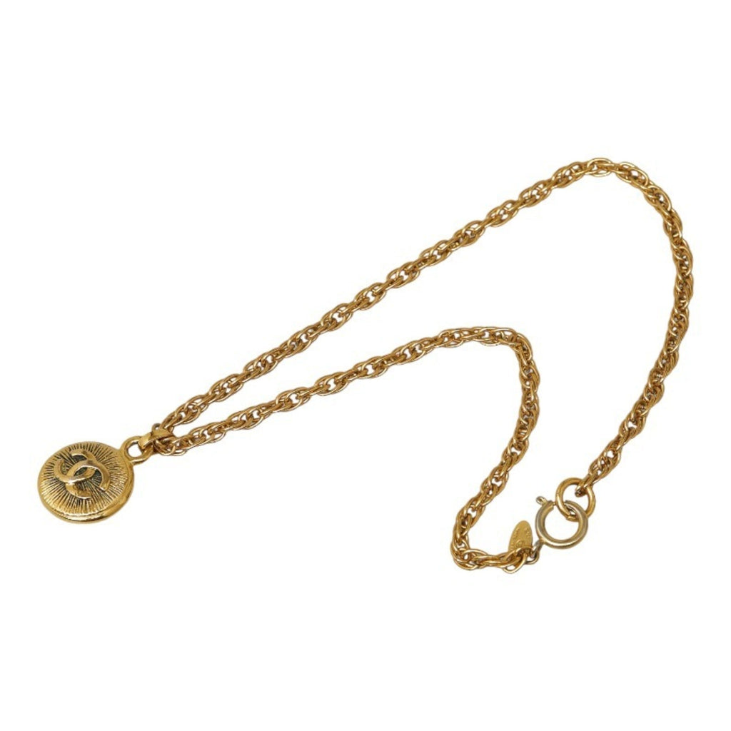 CHANEL Cocomark Necklace Gold Plated Women's