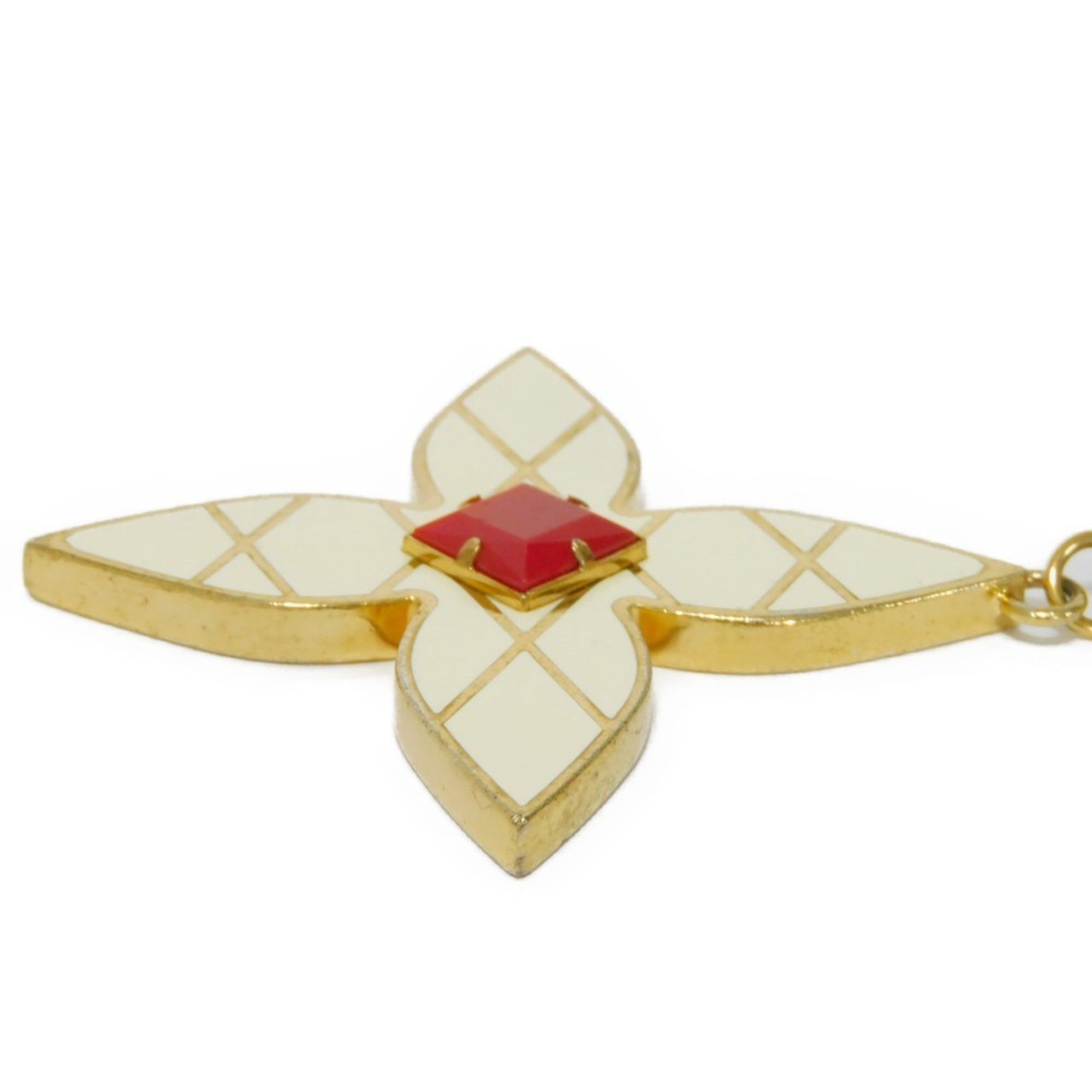LOUIS VUITTON Keychain Maltage Flowers Bijou Enamel Ivory Bag Charm Monogram Flower M67383 Men Women