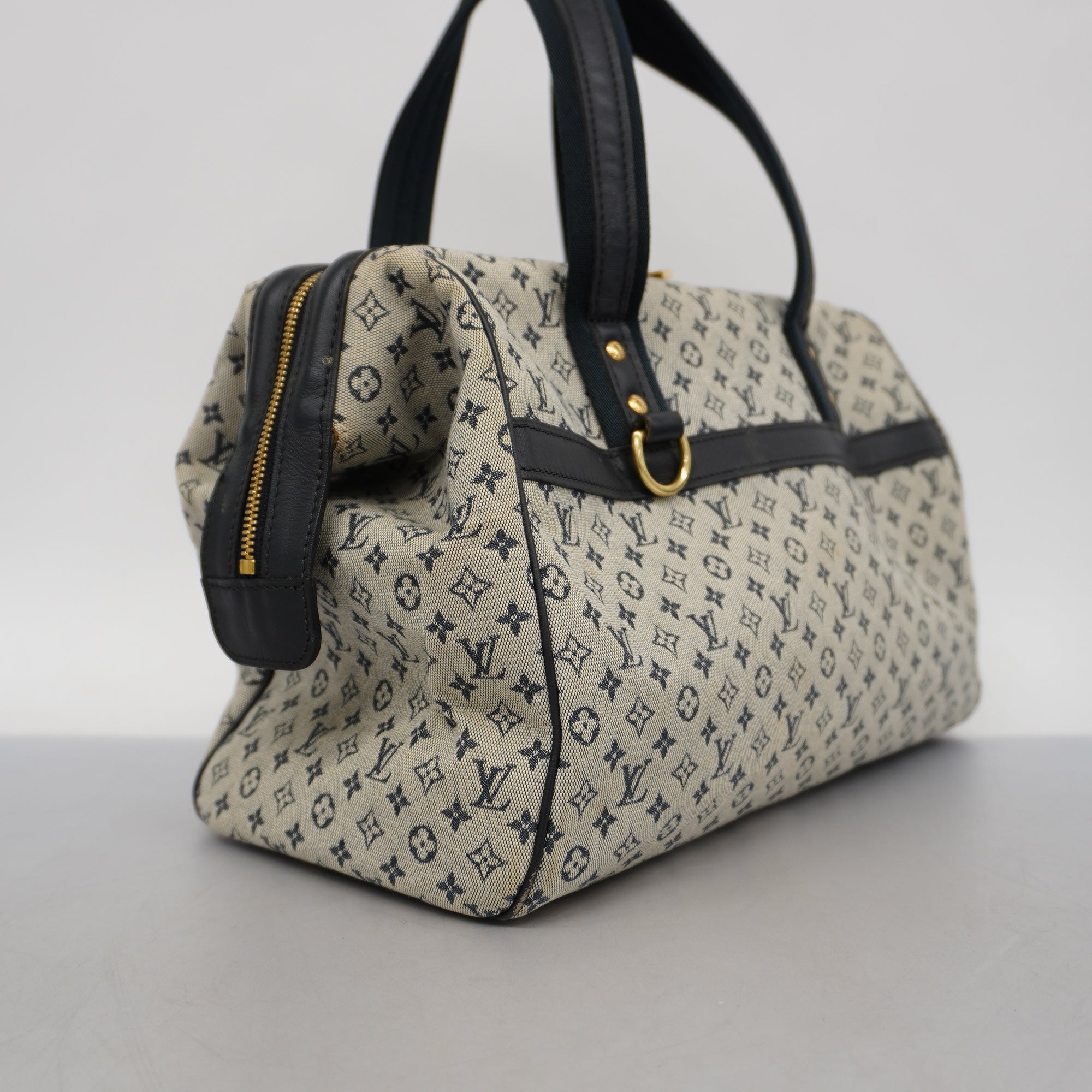 LOUIS VUITTONAuth  Monogram Mini Josephine GM M92211 Handbag Blue