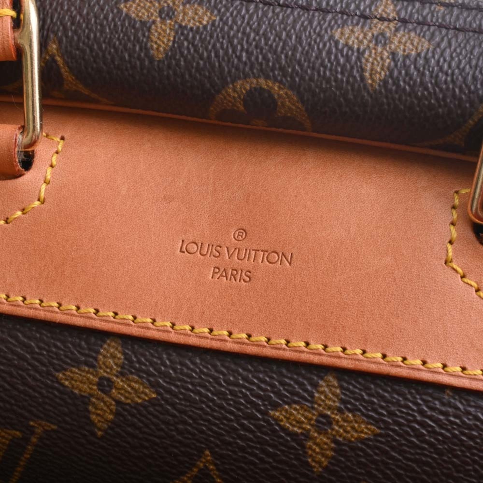 LOUIS VUITTON Monogram Deauville Handbag Mini Boston Bag M47270 Brown Women's