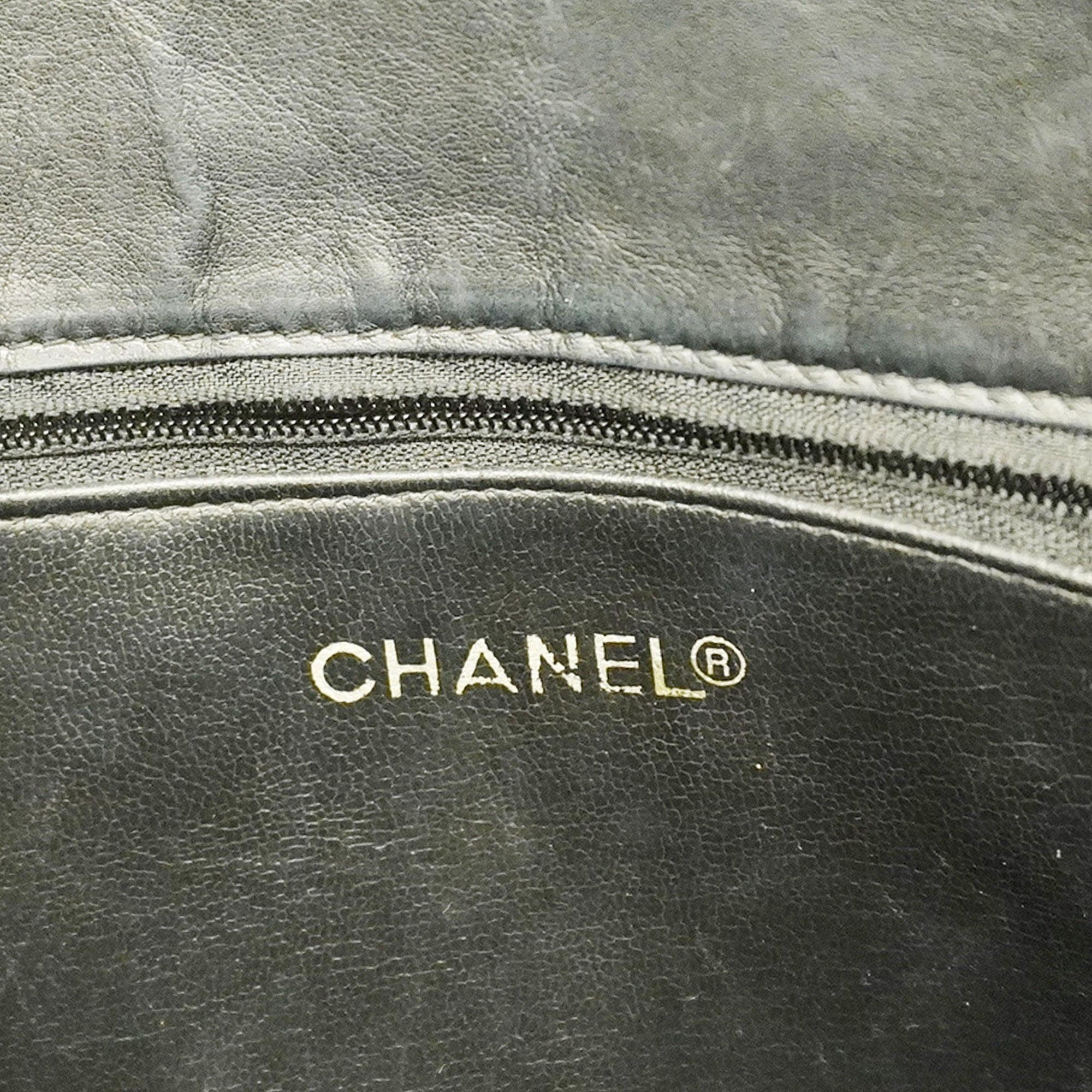 CHANELAuth  Matelasse Chain Shoulder Leather Shoulder Bag Black