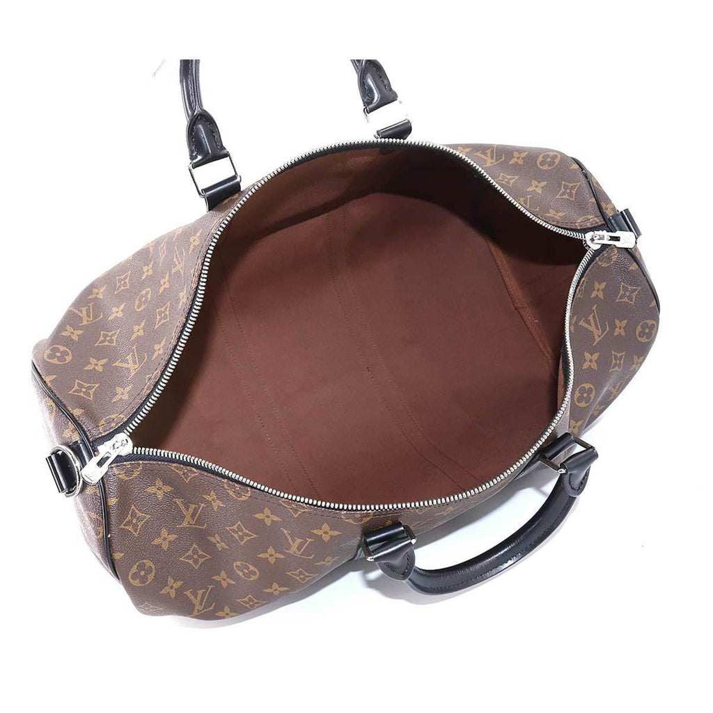 Louis Vuitton Monogram Macassar Keepall Bandouliere 50 2way Boston Shoulder Bag Brown Black