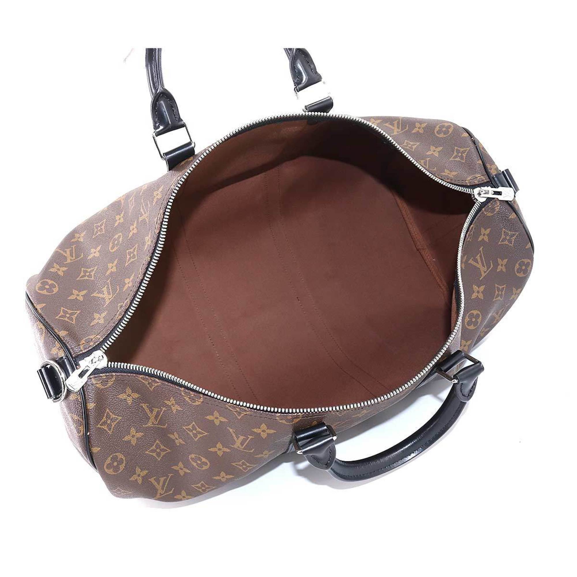 Louis Vuitton Monogram Macassar Keepall Bandouliere 50 2way Boston Shoulder Bag Brown Black