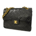 CHANEL  Matelasse W Flap W Chain Lambskin Women's Leather Shoulder Bag Black