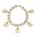 CHANEL Cocomark Rhinestone 95A Gold Bracelet