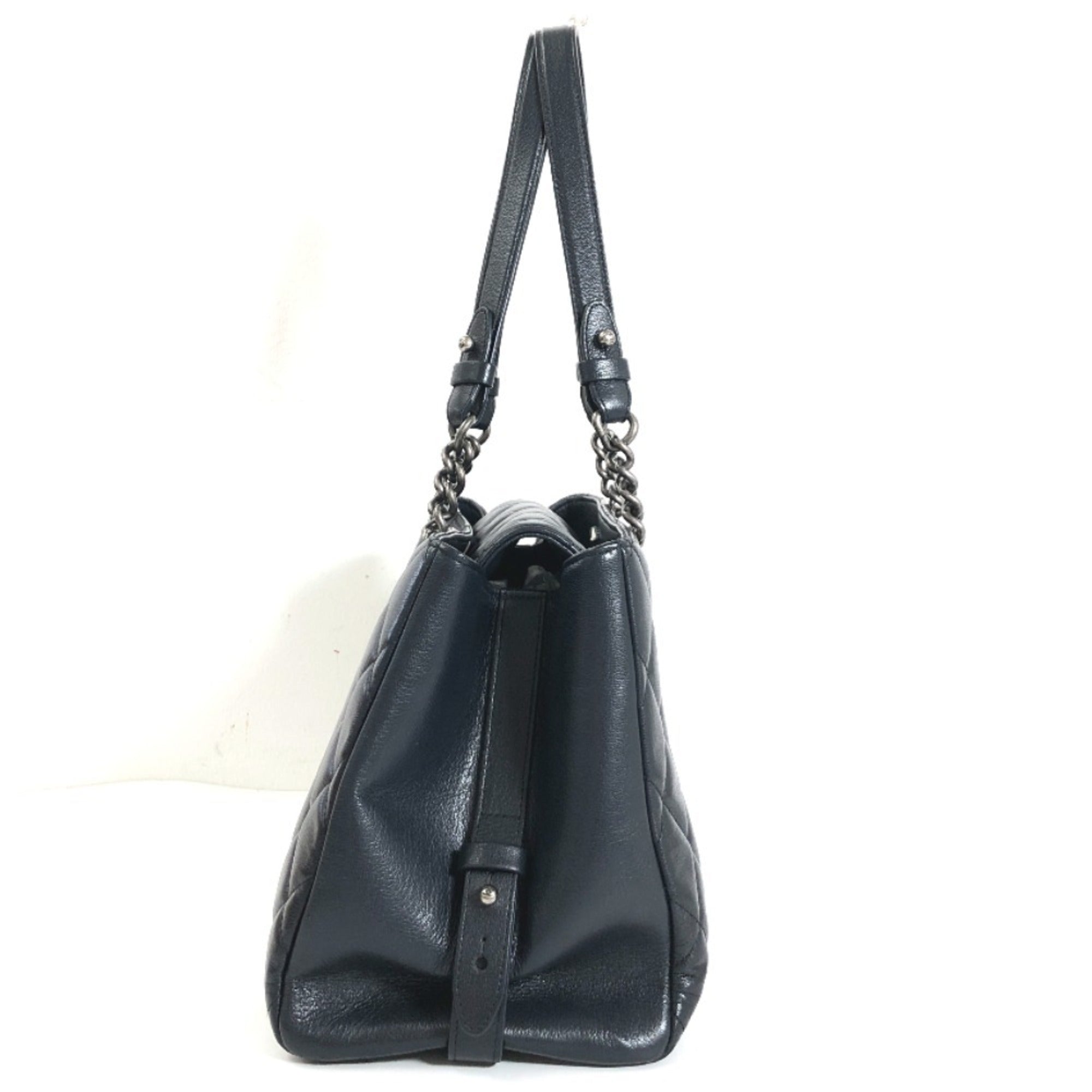 CHANEL Shoulder Bag Boy  Chain Calf Leather Black Women's
