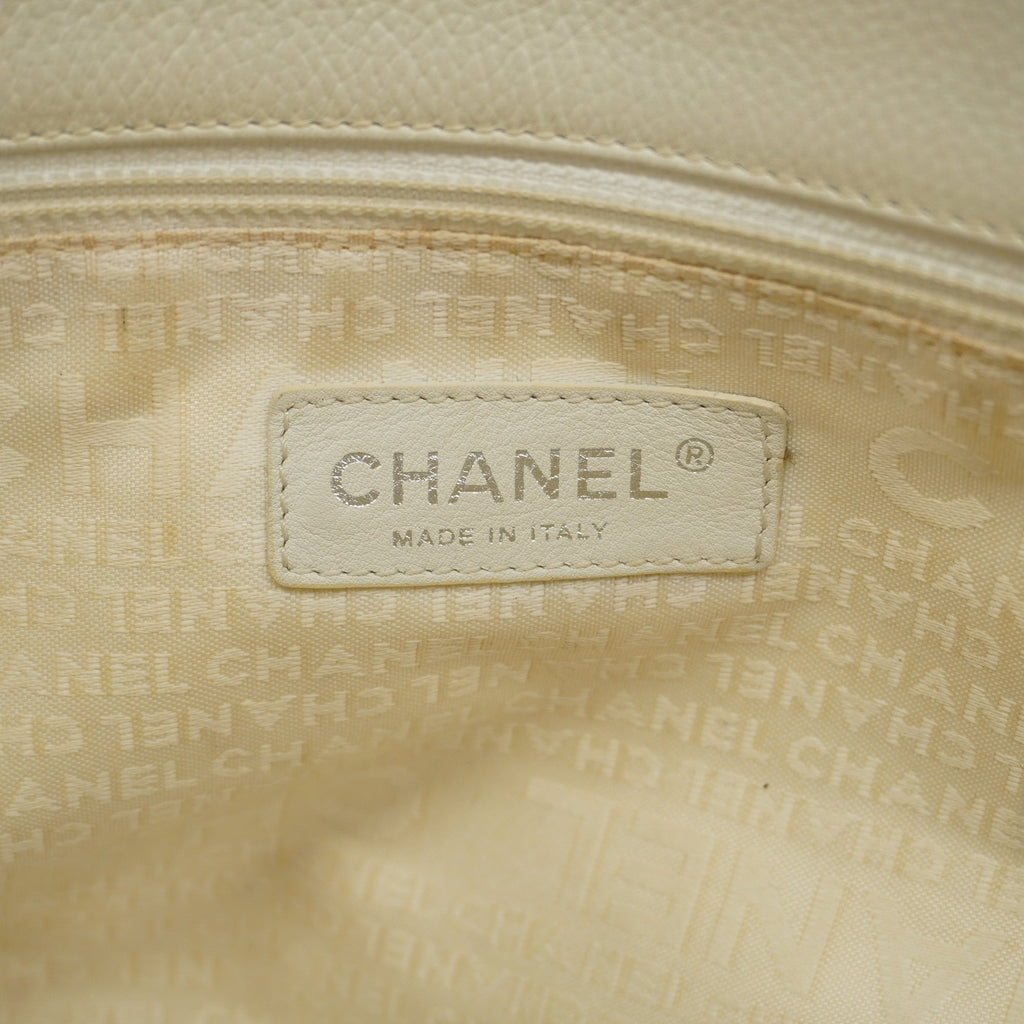 CHANELAuth  2.55 2.55/ Matelasse Women's Leather Tote Bag White