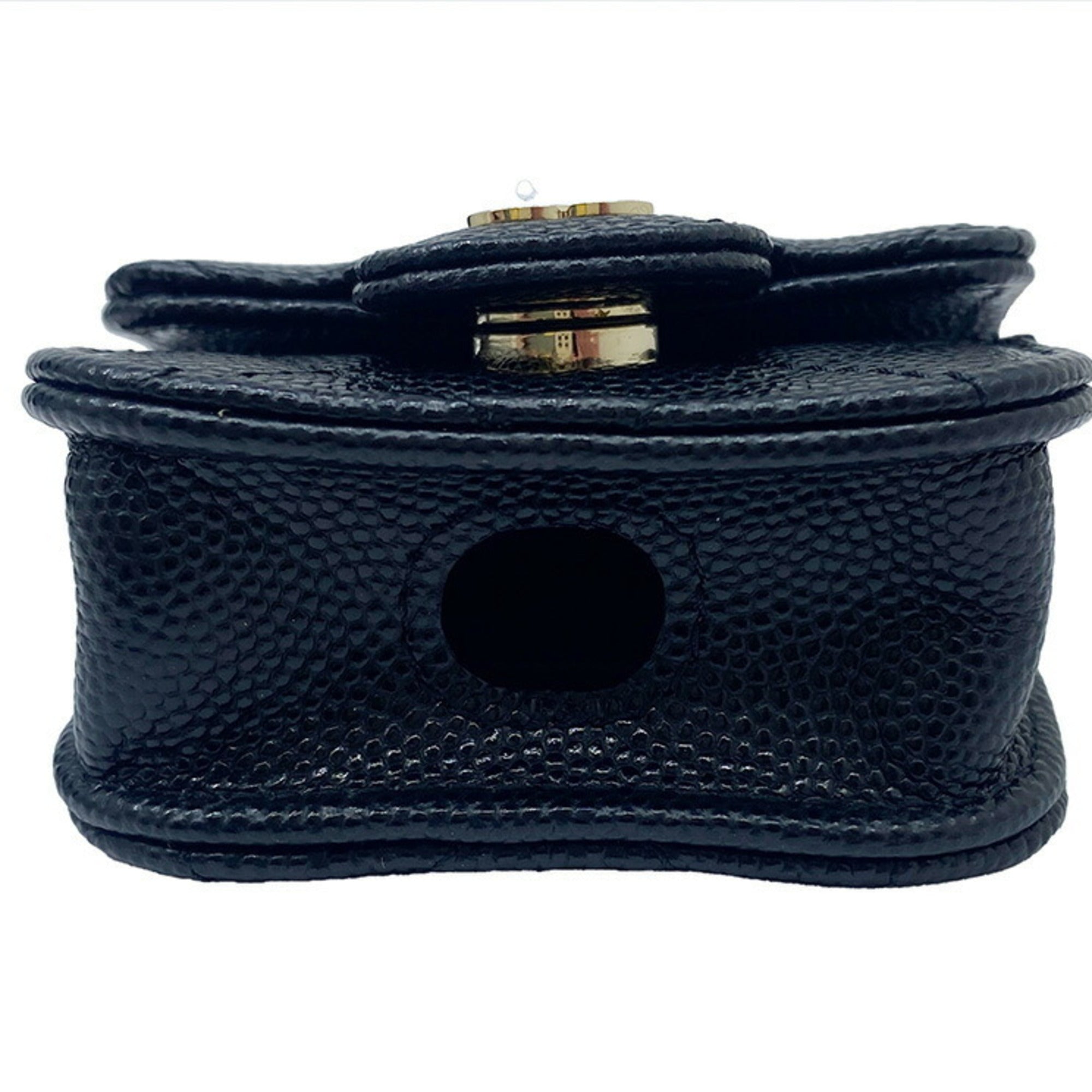 CHANEL ipods case chain shoulder caviar skin here mark black AP1739 31******