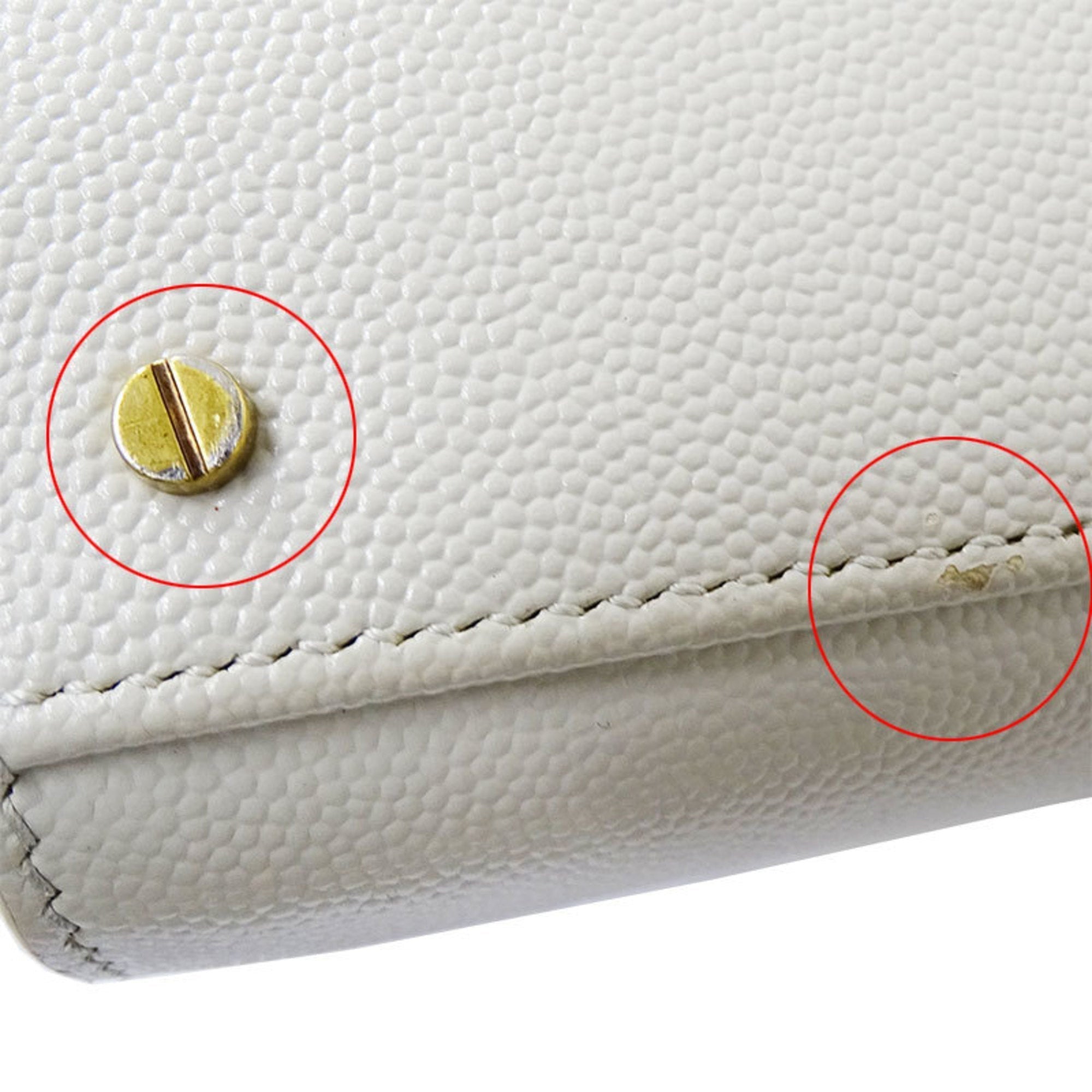 SAINT LAURENT Bag Ladies Cassandra Handbag Shoulder 2way Leather Ivory 623930