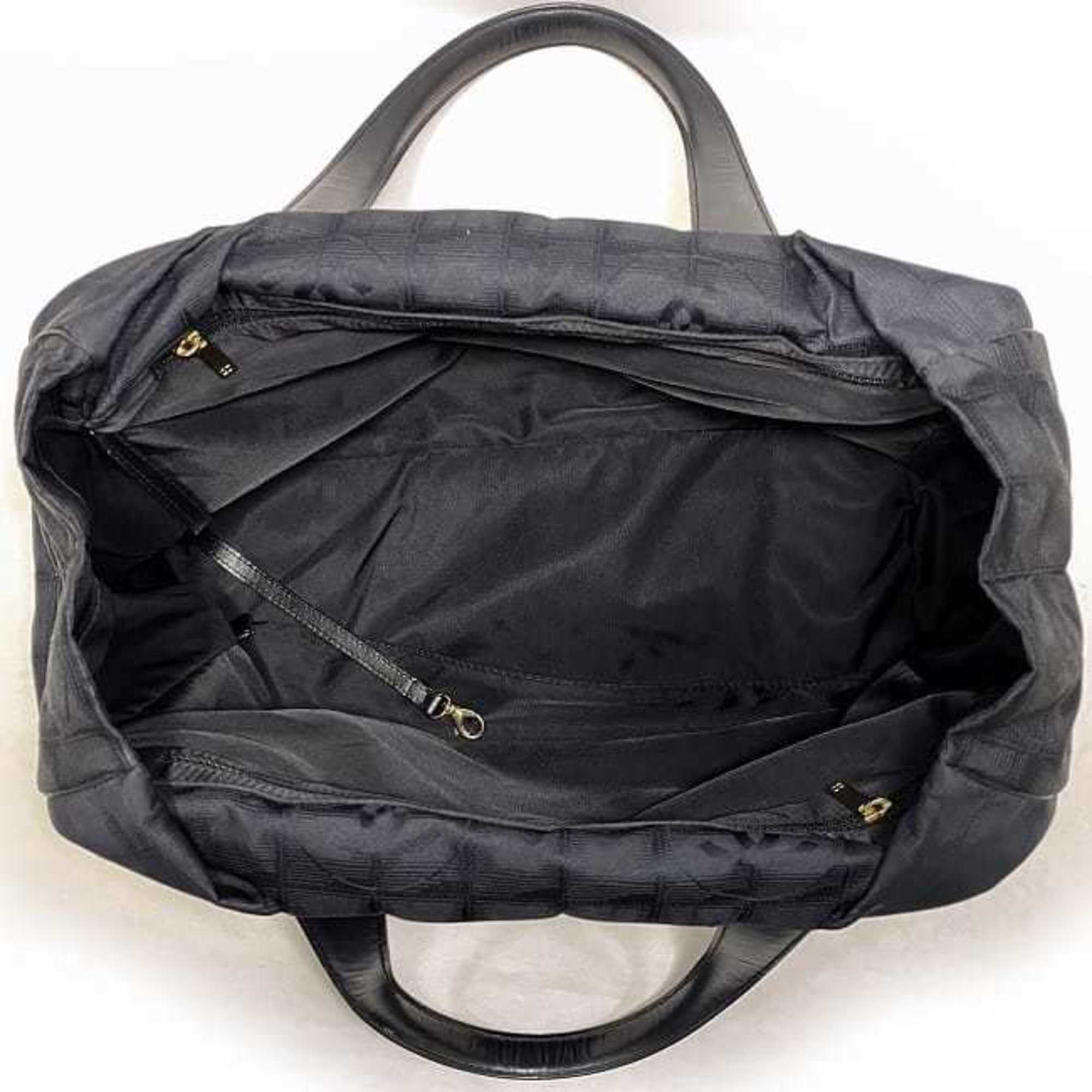 CHANEL MM Black New A15991 Coco Mark Nylon Leather 8th  Nutra Line Ladies