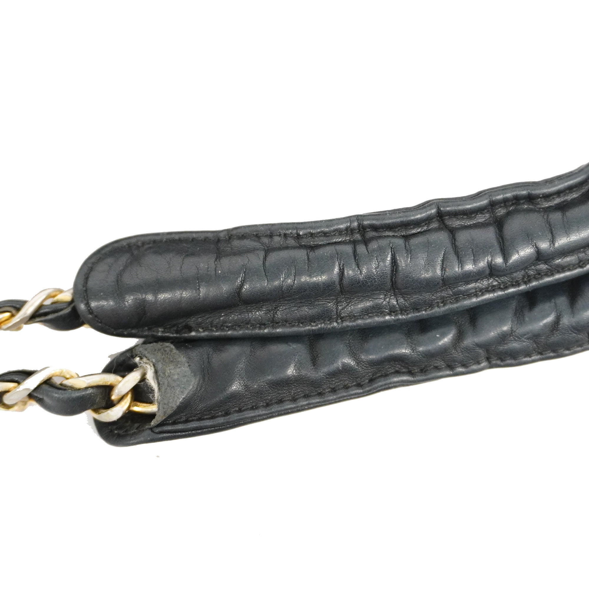 CHANEL  Matelasse Chain Shoulder Women's Leather Shoulder Bag Black