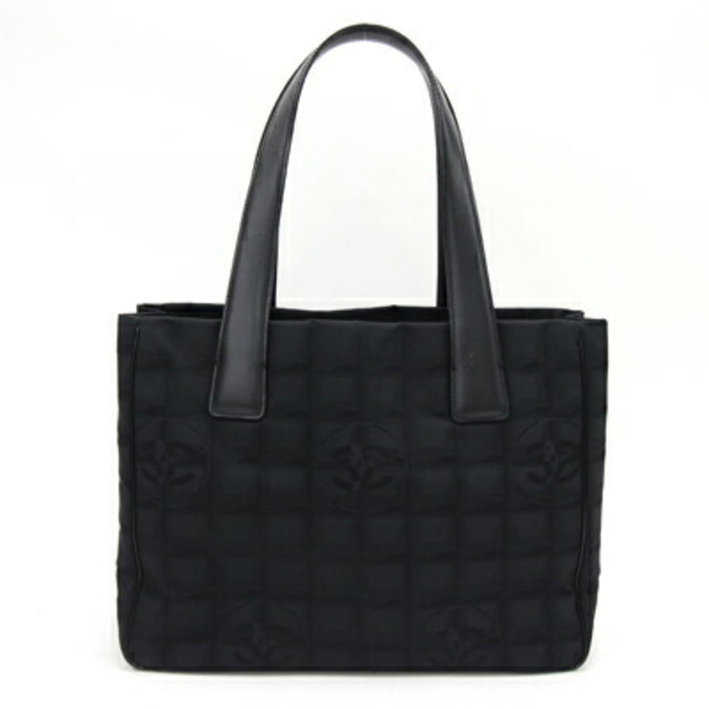 CHANEL Tote Bag New Line PM A20457 Black Nylon Canvas Leather Ladies