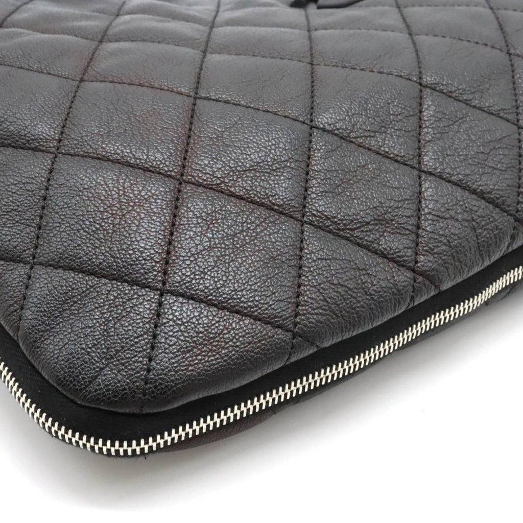 CHANEL Matelasse Coco Mark Shoulder Bag Leather Black