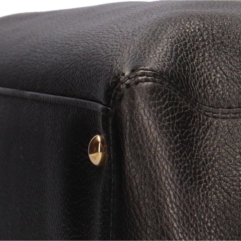 CHANEL executive shoulder bag leather black ladies