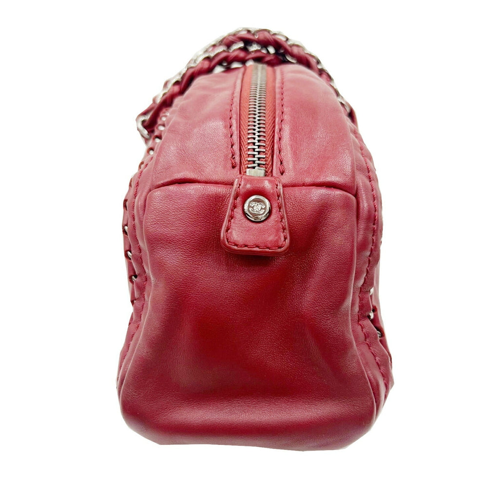 CHANEL Luxury Line Bowling Bag Chain Shoulder Coco Mark Handbag A31575 Ladies Bordeaux 10s