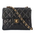 CHANEL Chain Matelasse Shoulder Bag Lambskin Black Women's