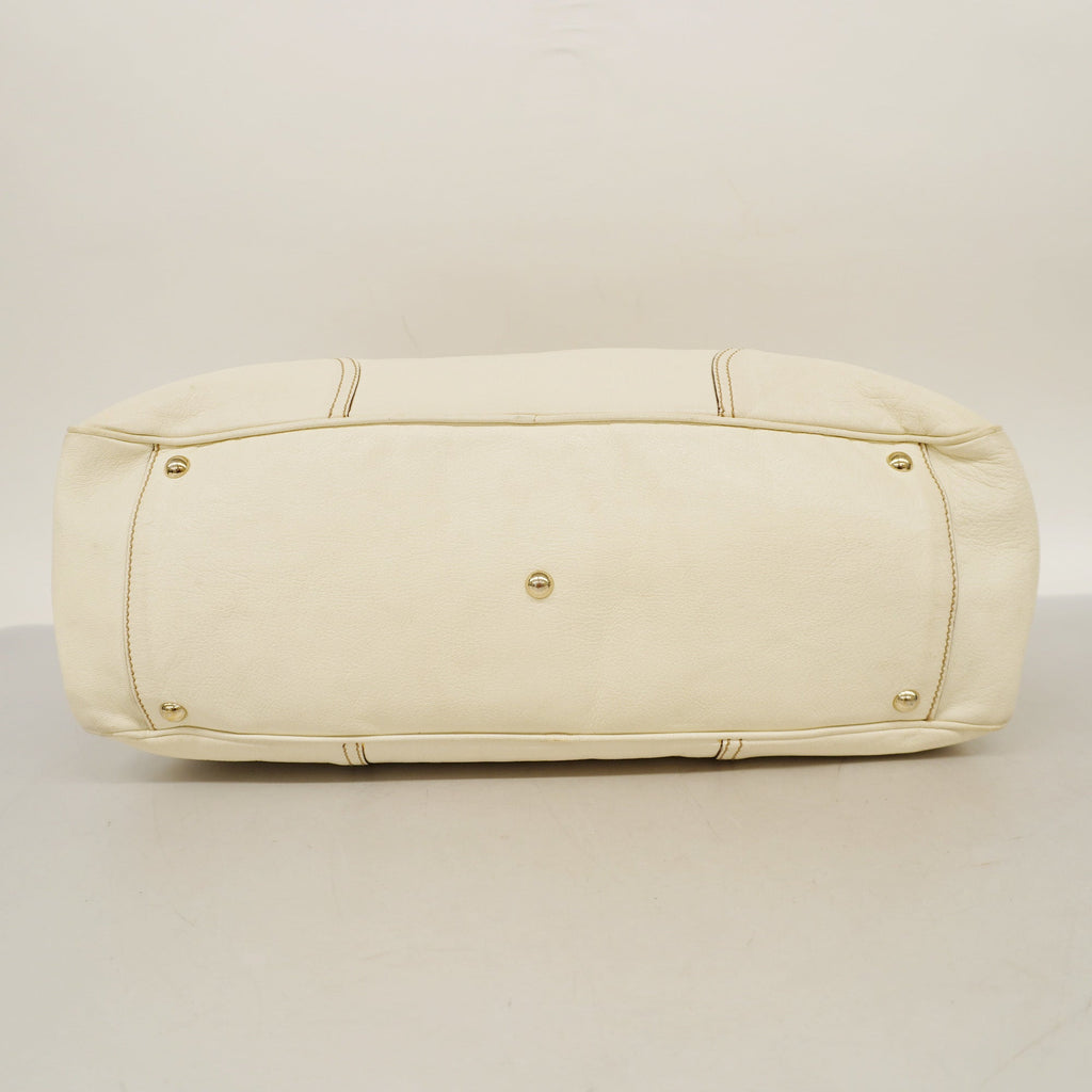 GUCCI  Sherry Princey 163805 Women's Leather Tote Bag Ivory