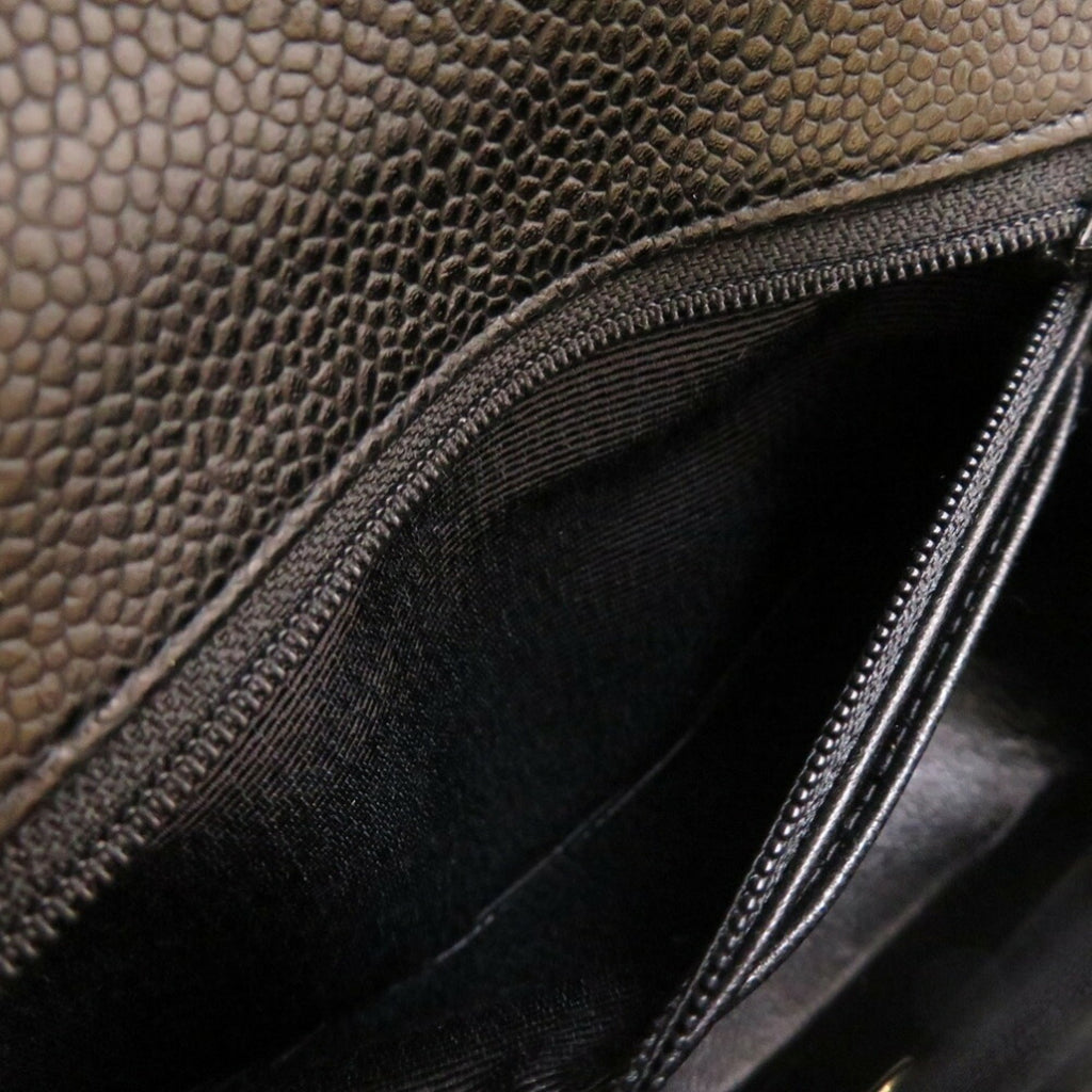 CHANEL Matelasse Caviar Skin Black No. 8 Gold Chain Shoulder Bag Coco Mark
