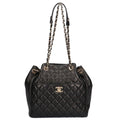 CHANEL chain matelasse shoulder bag lambskin black ladies