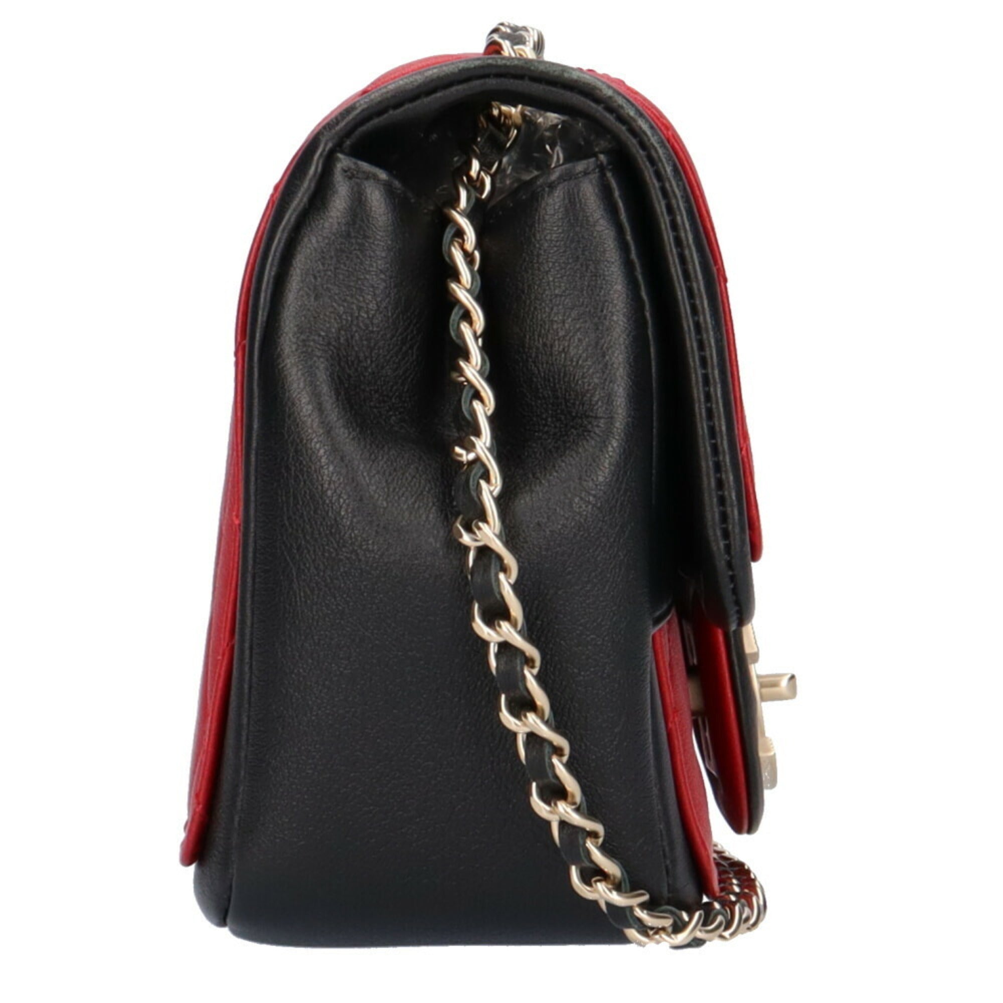 CHANEL chain matelasse shoulder bag lambskin red ladies