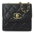 CHANEL Bag Matelasse Women's Shoulder Lambskin Chain Black