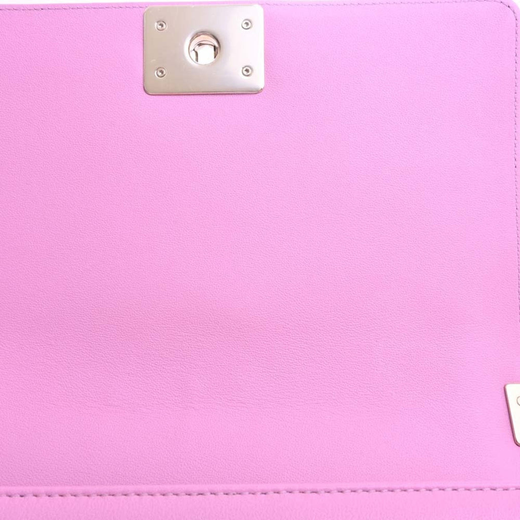 CHANEL Lambskin Boy Coco Mark Chain Shoulder Bag Pink Ladies