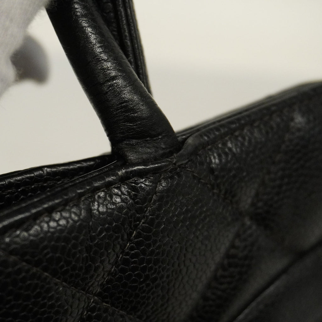 CHANELAuth  Reprint Tote Women's Caviar Leather Tote Bag Black