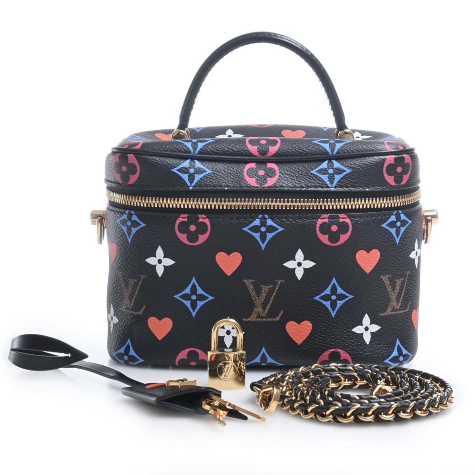 LOUIS VUITTON Monogram Game On Vanity PM 2WAY Chain Shoulder Bag M57482 Black/Multicolor Women's